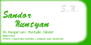 sandor muntyan business card